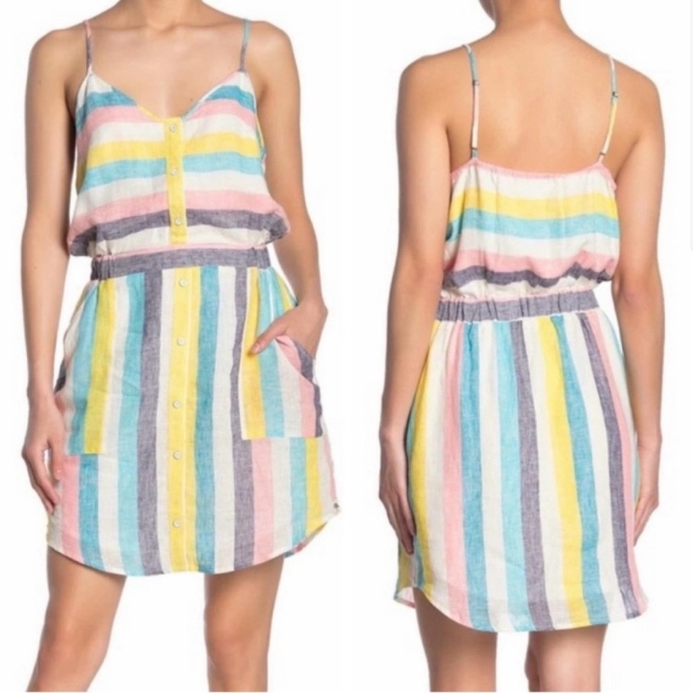 Splendid Gray Milan multi-color striped dress, xs